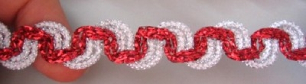 Lurexborde rot - silber